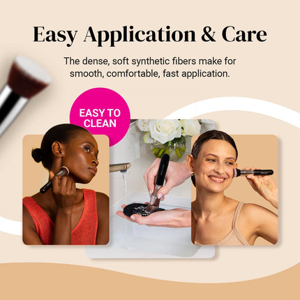Flat Top Kabuki Brush – Premium Foundation, Liquid, Cream & Powder
