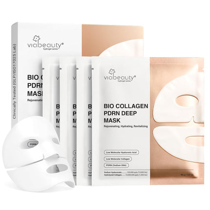 Bio Collagen Face Mask – PDRN & Hyaluronic Acid, Deep Hydrating, 4 Pack