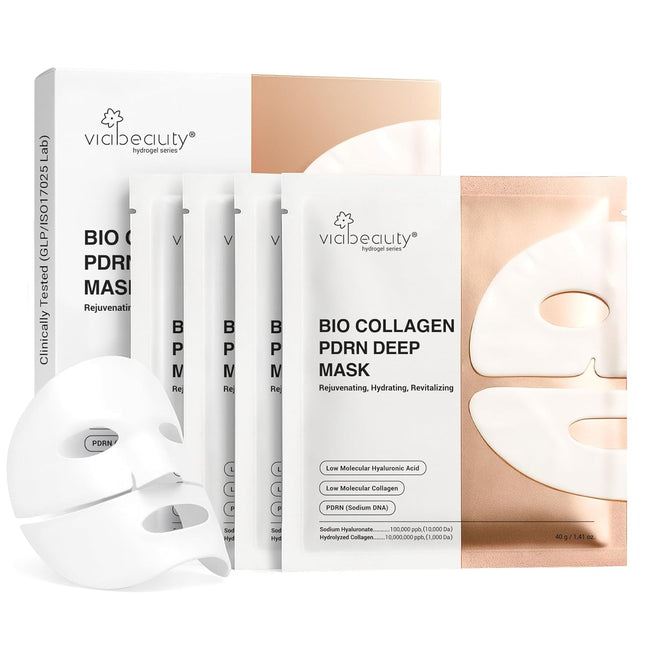Bio Collagen Face Mask – PDRN & Hyaluronic Acid, Deep Hydrating, 4 Pack