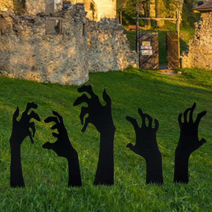 5-Pack Halloween Black Hand Yard Signs with Stakes, Scary Outdoor Lawn Decor