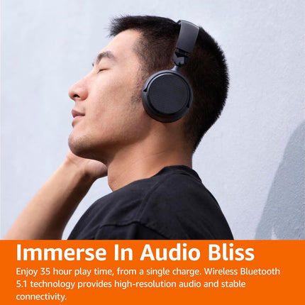 Bluetooth On-Ear Headphones with Mic Foldable, Collapsible, Long Battery Life