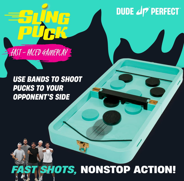 Sling Puck & Checkers Game Set Family Board Game for Kids Adults Ages 4+