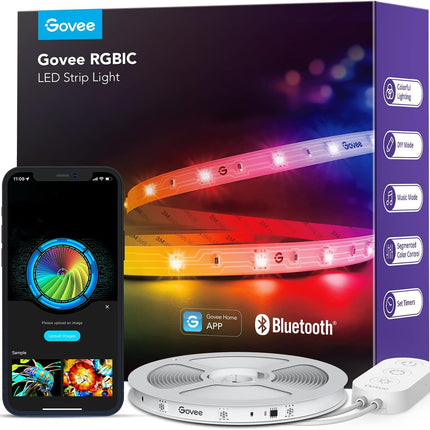 Bluetooth LED Strip Lights, RGBIC Color Changing, Bedroom & Home Decor, 16.4ft