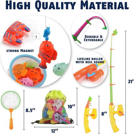 Magnetic Fishing Game Set – Bath & Outdoor Toy for Kids Ages 3–8