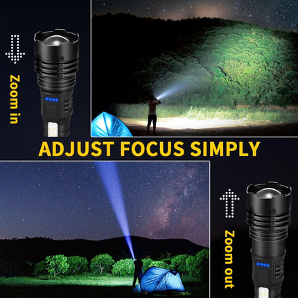 Rechargeable High Lumen Flashlight 7 Mode Super Bright LED Tactical Light