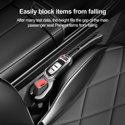 2PCS Car Seat Gap Filler Organizer with Phone Holder, Black, Car Seat Accessories
