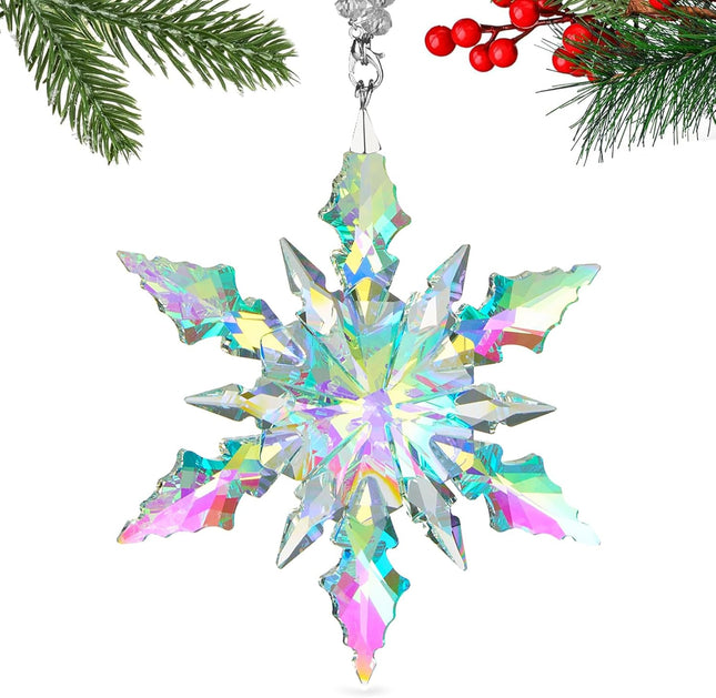 Luxury Crystal Snowflake Ornaments Xmas Tree Hanging Decor, Multicolor