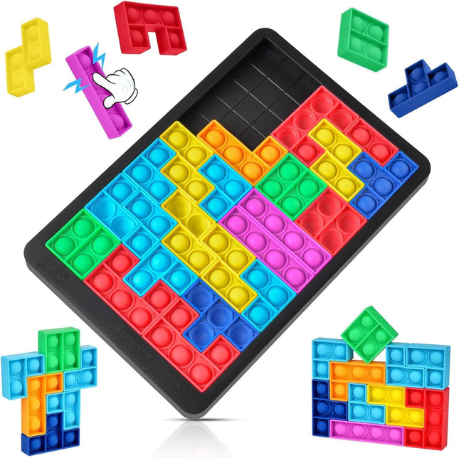Pop Puzzle Popper Fidget Game Silicone Brain Teaser Toy for Kids & Adults
