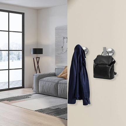 4-Pack Bath Towel Hooks – SUS 304 Stainless Steel, Wall-Mounted, Brushed Nickel