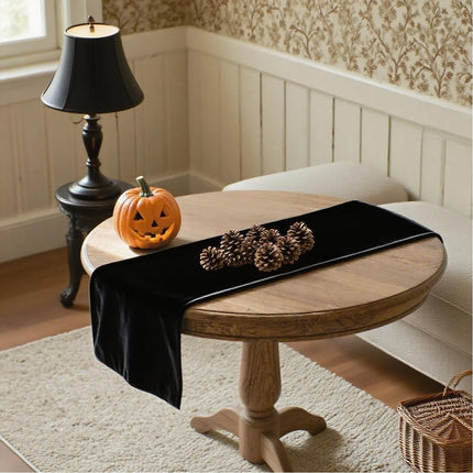 Black Velvet Table Runner 36" – Luxury Christmas & Thanksgiving Decor