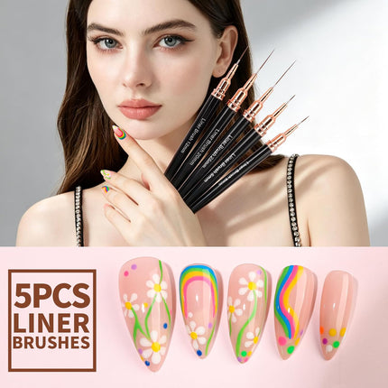 29PCS Nail Art Tools Set, Striping Tape, Liner Brushes & Dotting Tools for DIY Designs