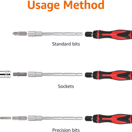 Magnetic Precision Screwdriver & Ratcheting Wrench Set – 73-Piece Household Repair Kit