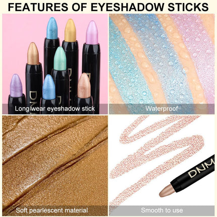 8Pcs Cream Eyeshadow Stick Set Shimmer Eye Shadow Palette 02 Colors