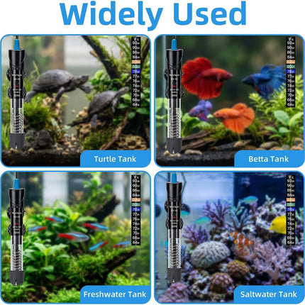 50W Aquarium Heater Adjustable Submersible Fish Tank Thermostat Freshwater and Saltwater