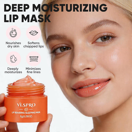 6 Pack Lip Sleeping Mask Overnight Hydrating Treatment for Dry Lips Women
