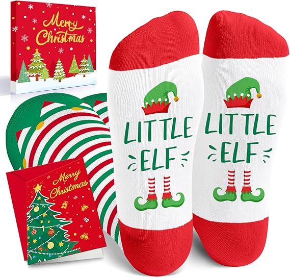 Festive Holiday Knee-High Socks for Men and Women Secret Santa Gift
