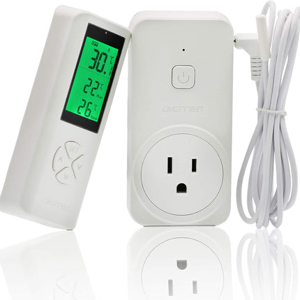 Wireless Thermostat Outlet with Temp Probe for Heating & Cooling Control