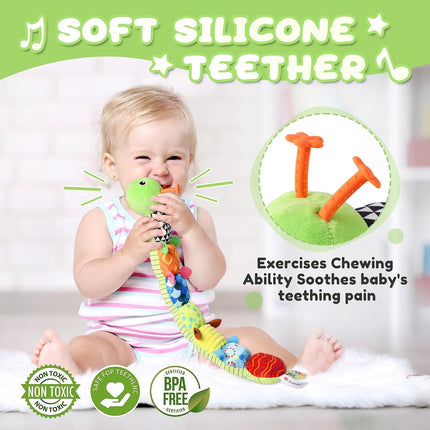 Baby Tummy Time Toy Caterpillar Musical Plush Rattle Activity 0-12 Months