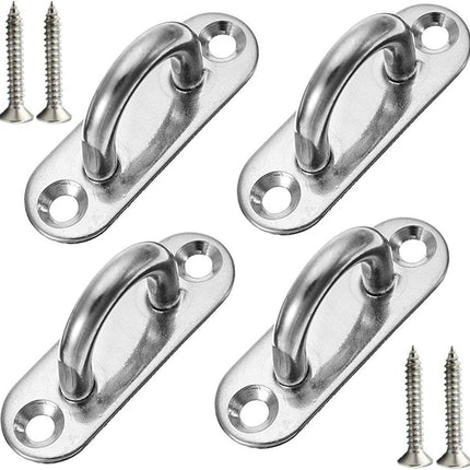 4PCS Ceiling Hooks & Pad Eyes – 304 Stainless Steel Hardware for Mounting