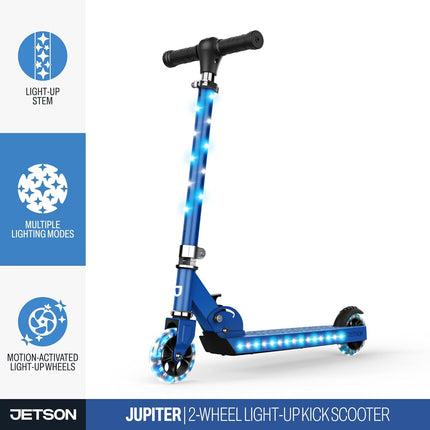 Kids Light Up Kick Scooter 2 Wheel LED Handlebar Wheels Foldable Ages 5+