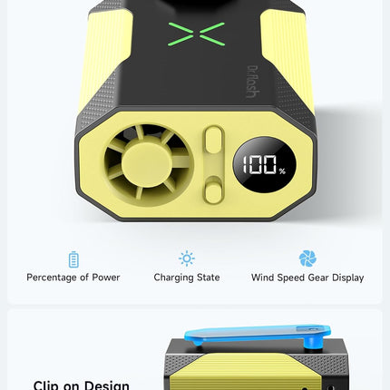 Portable Waist Fan Clip-on, 5-Speed Adjustable Wearable Personal Cooler