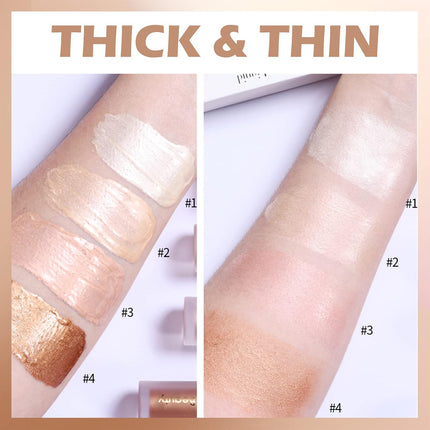 Liquid Highlighter & Bronzer Stick 01 Moonlight, Lightweight Blendable Cream Illuminator, Cruelty-Free