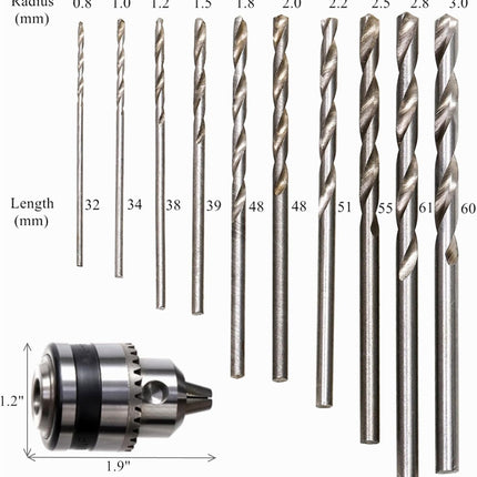Manual Hand Drill Set – 1/4” Capacity with 10 Drill Bits for DIY Projects