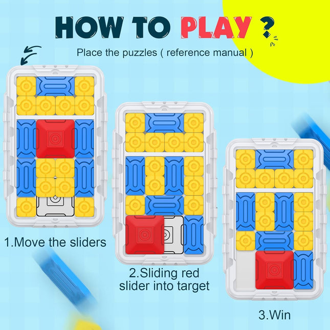 Super Slide Puzzle Game, STEM Logic Toy with 500+ Brain Teaser Challenges