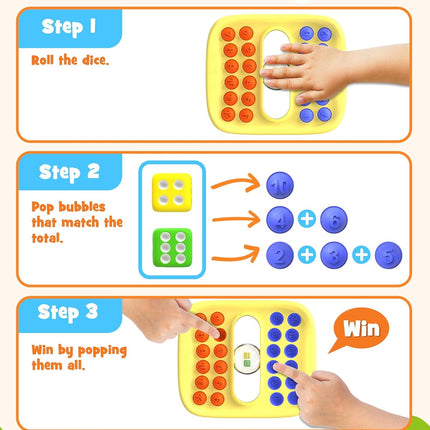Portable Pop Fidget Math Game for Kids Classroom & Travel Activities