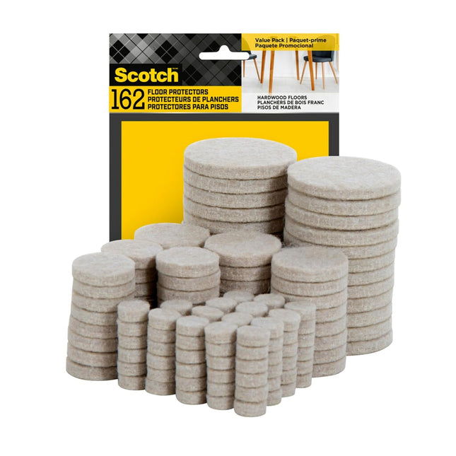 162-Piece Felt Pads Set – Beige, Self-Adhesive, Protect Floors from Scratches