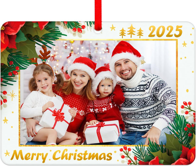 2025 Personalized Picture Frame Christmas Ornaments – Custom Family Photo Gift
