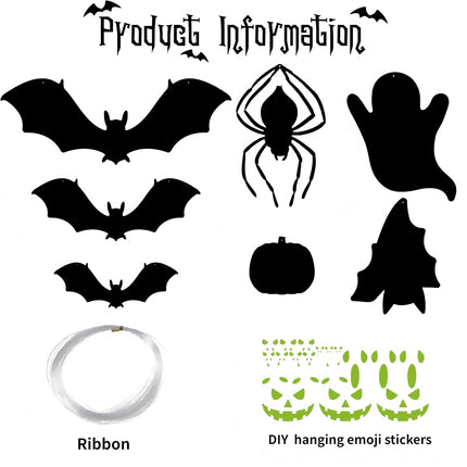 15-Piece 3D Halloween Hanging Bats, Realistic Black Flying Bat Yard & Porch Decor