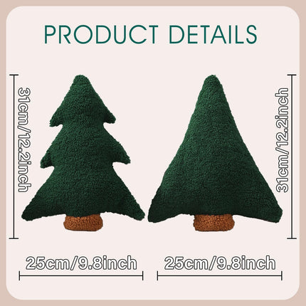 2-Pack Xmas Tree Shaped Pillows – Plush Holiday Decor for Home or Party