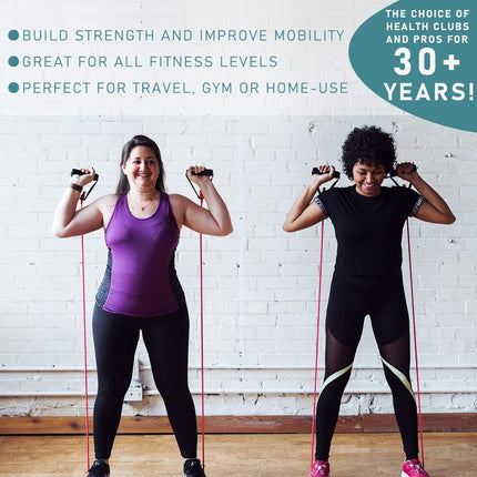 Resistance Bands with Handles for Home Workout, Pilates and Fitness Training