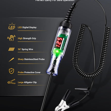 Automotive Test Light – 3-48V LED Voltage Display, Circuit Tester with Polarity Indication