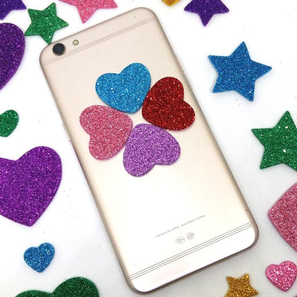260Pcs Glitter Foam Stickers, Self-Adhesive Stars & Hearts, Kids Craft Supplies
