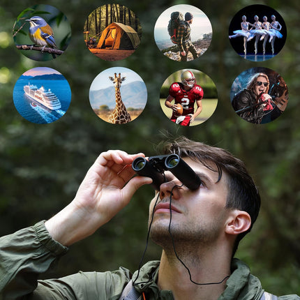 12x25 Compact Pocket Binoculars for Adults Kids Bird Watching & Travel