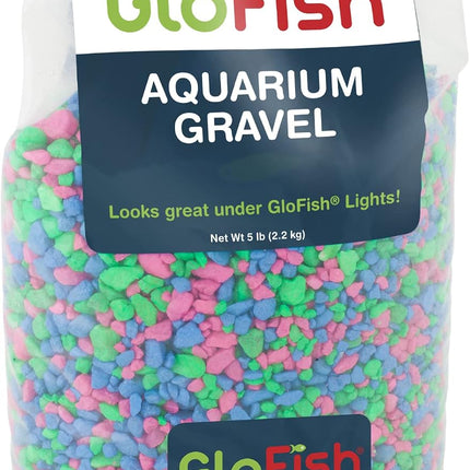 GloFish Aquarium Gravel 5 lb Pink Green Blue Mix Fluorescent Fish Tank Substrate