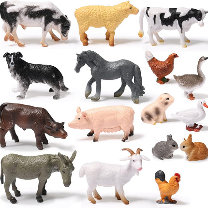16 Pcs Animal Figurines by Namalu – Jungle & Farm Animals for Cake Toppers & Parties