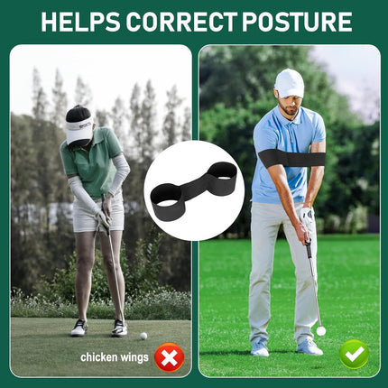 Retractable Golf Swing Trainer Telescopic Grip Training Aid with Arm Band