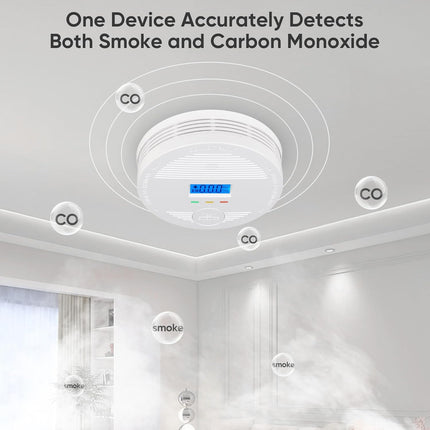 Wireless Smoke & CO Alarm with Dual Sensors for Home Fire & CO Safety