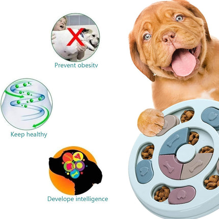 Dog Food Puzzle Toy – IQ Training, Mental Enrichment & Treat Dispenser (Blue)