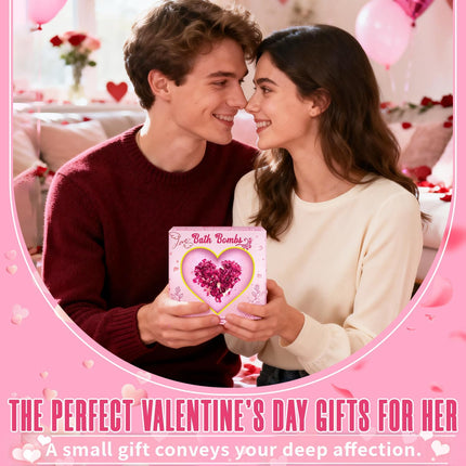 Handmade Heart Bath Bombs – XXL Easter Basket Stuffers for Women & Teens