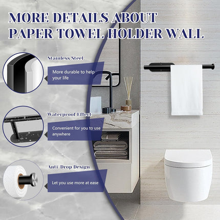 Stainless Steel Paper Towel Holder Wall Mount Under Cabinet for Kitchen