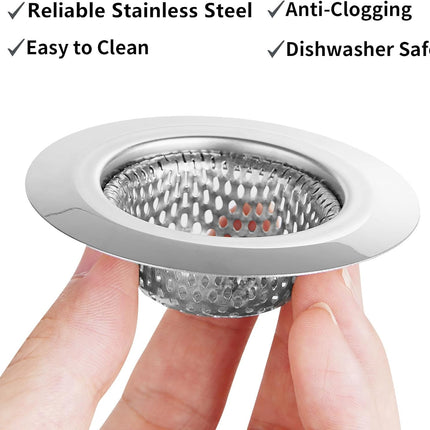 2-Pack Bathtub Drain Strainer – 2.79” Stainless Steel Hair Catcher