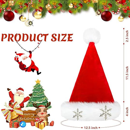 Christmas Velvet Santa Hat – Adults Unisex Party Hat for Xmas & New Year