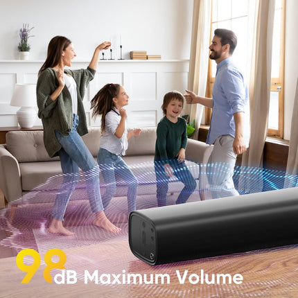 Sound Bar for TV with Bass Reflector – Wall-Mountable Home Audio System