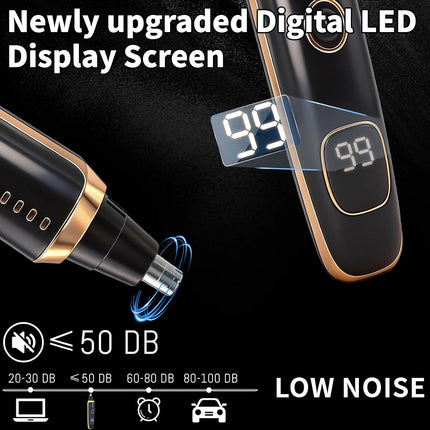 2-in-1 Nose & Ear Hair Trimmer for Men & Women, USB Rechargeable, LED Display, Waterproof