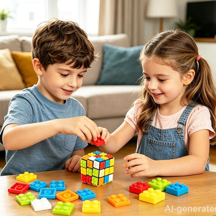 3x3 Speed Cube Magic Puzzle Toy Smooth Twist Brain Teaser for Kids Adults