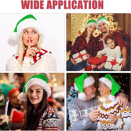Green Plush Santa Hat for Adults – Velvet Christmas Party Costume & Home Decor